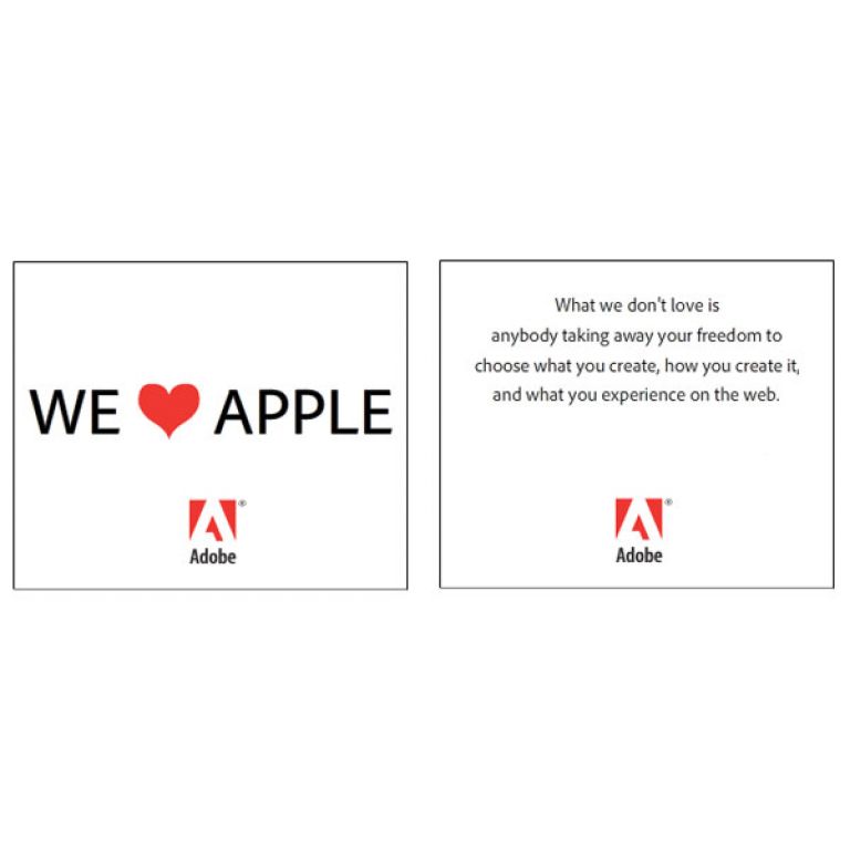 Adobe lanz una dursima campaa contra Apple.
