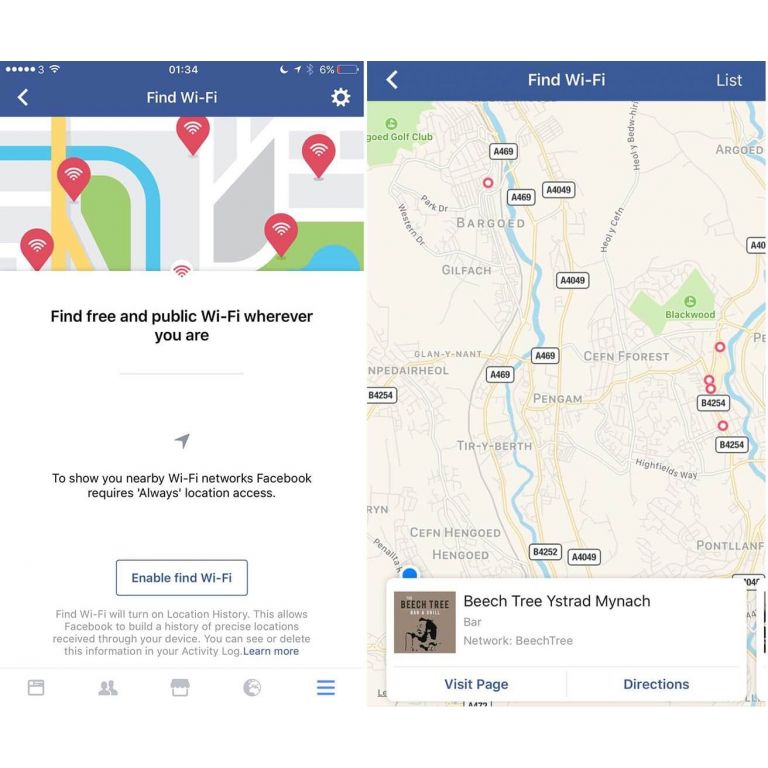 Facebook te permitir buscar lugares con Wi-Fi pblico y gratuito