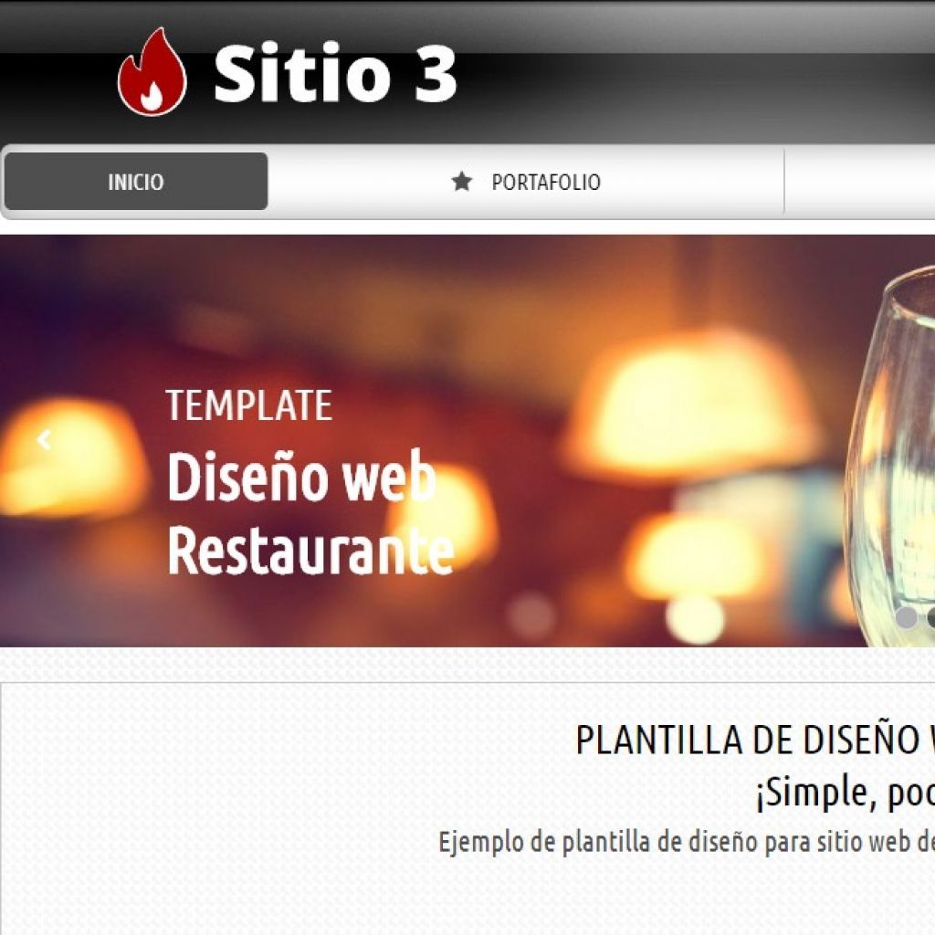Opción de diseño de sitio web para Restaurante.